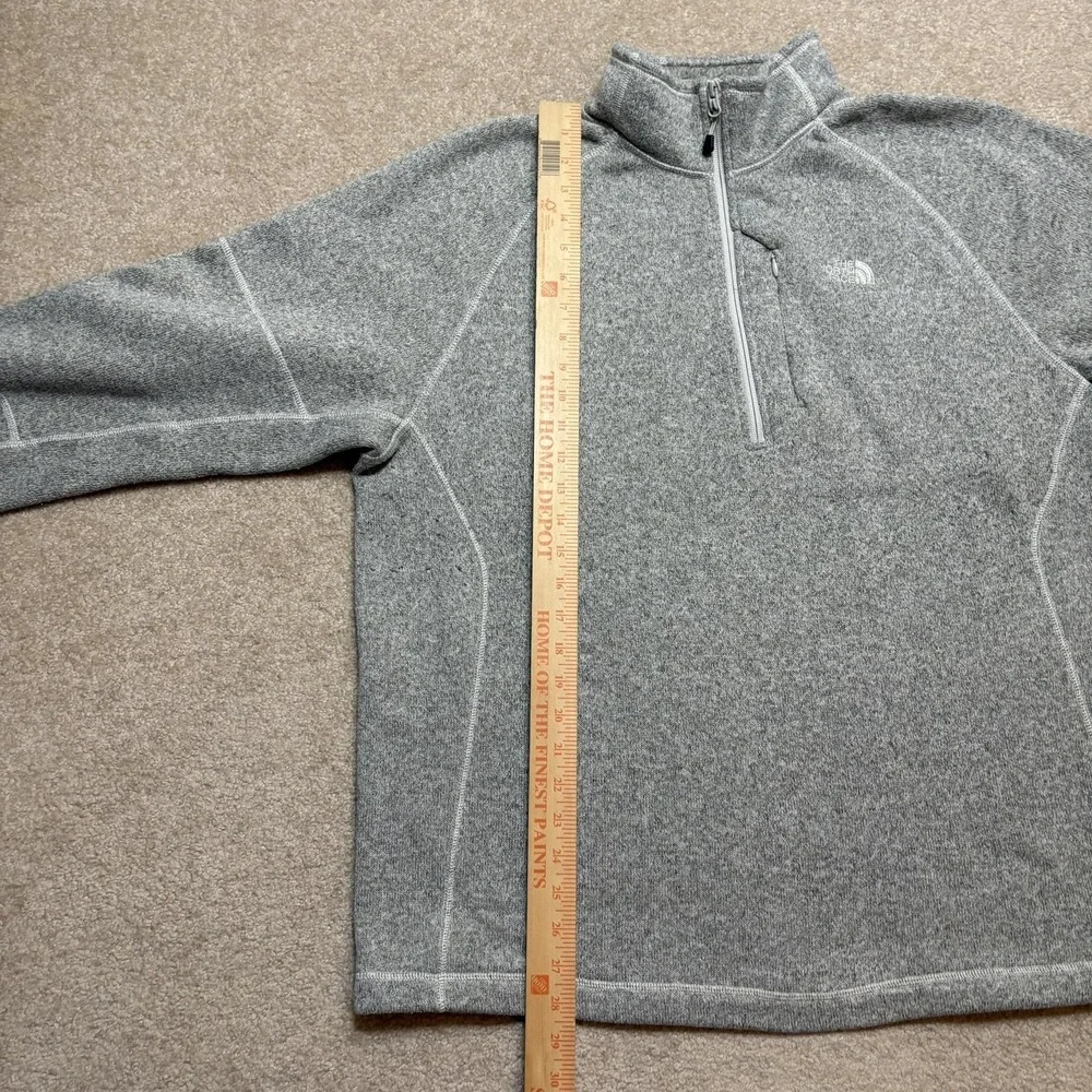 The North Face Fleece Pullover Mens XL Gray 1/4 Zip Mock Neck Hiking Outdoor